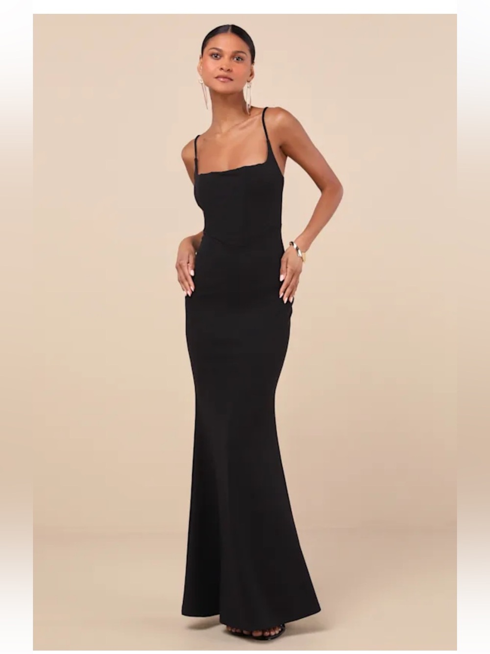 Imre Black Sleeveless Mermaid Maxi Dress